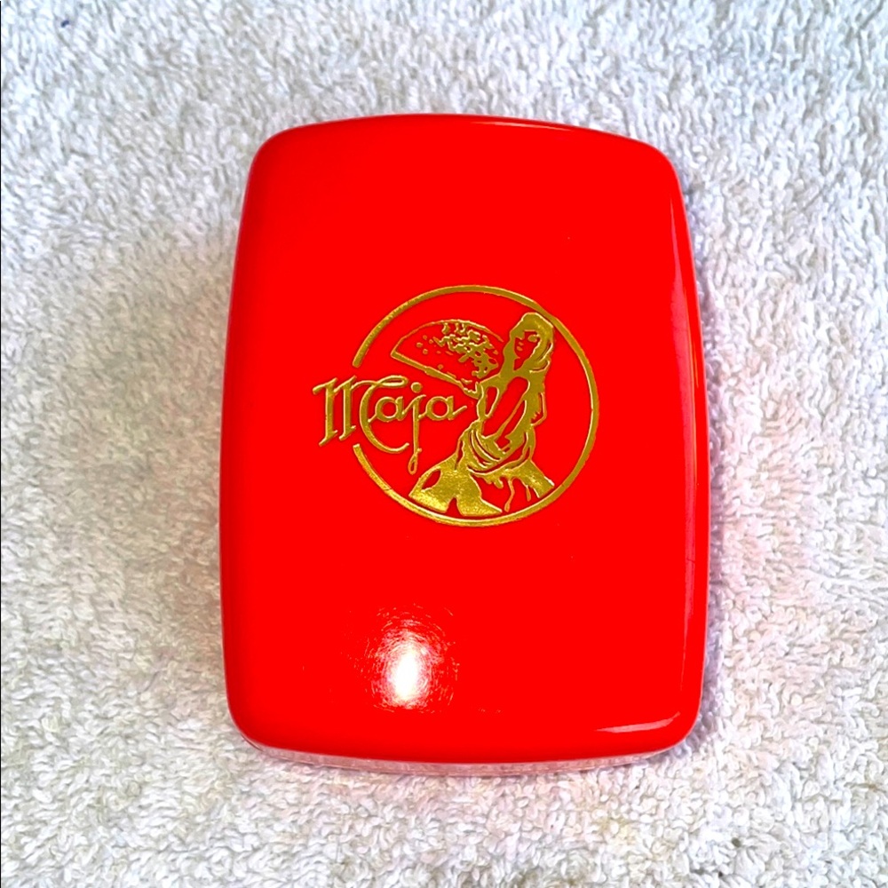 Maja Red Compact Case Soap Box Made in Spain Red Gold